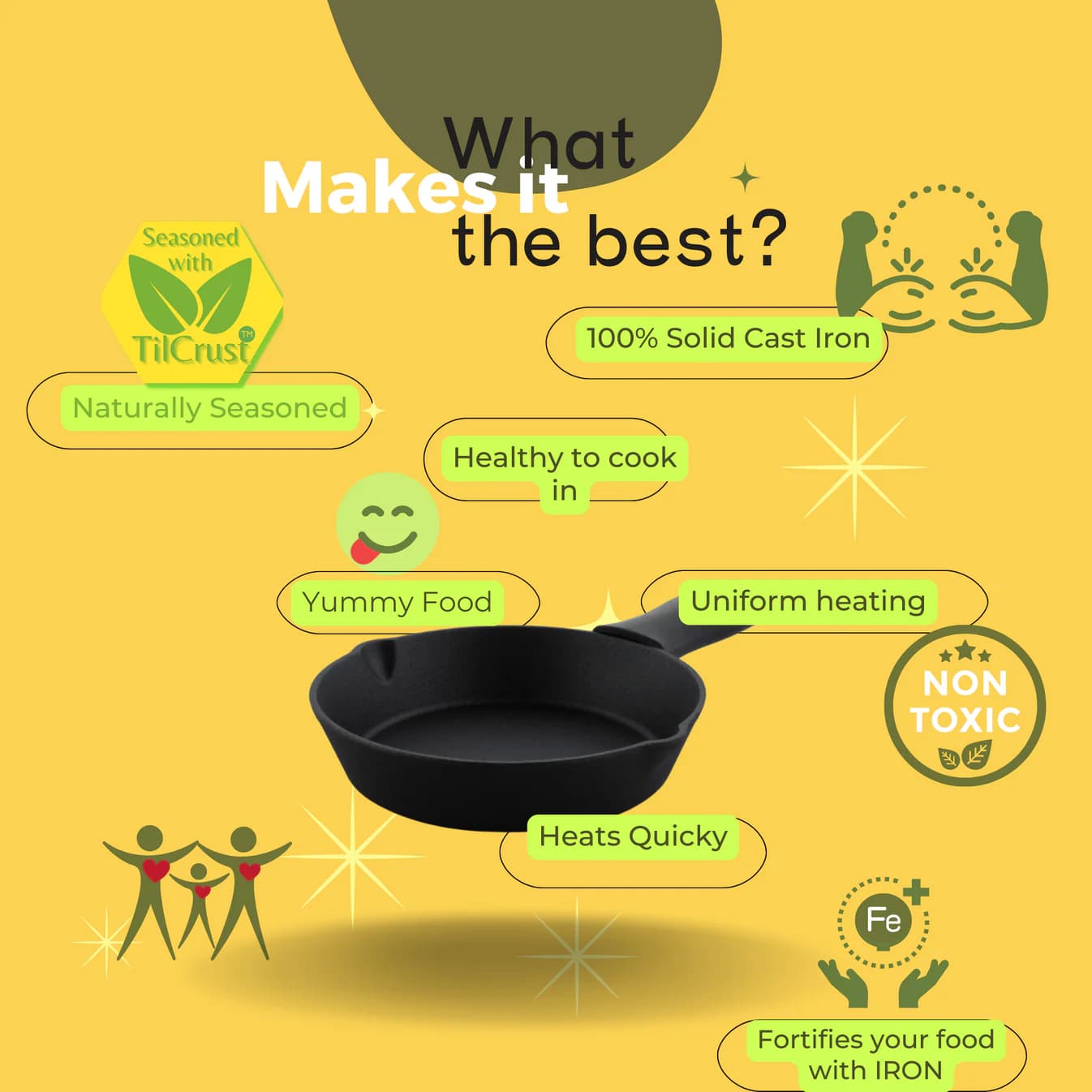 Triple Seasoned Cast Iron Classic Skillet 8 in(21cm) - Image 4