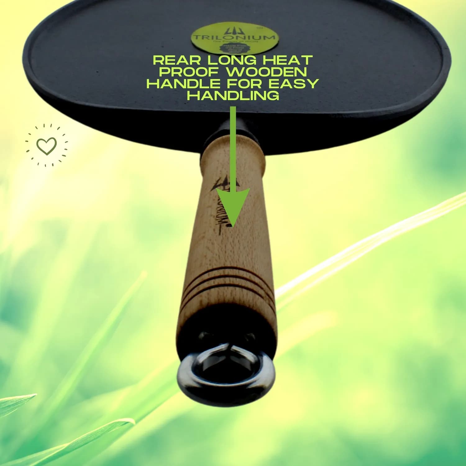 Triple Seasoned Cast Iron Dosa Tawa WHT 10 in - Image 4