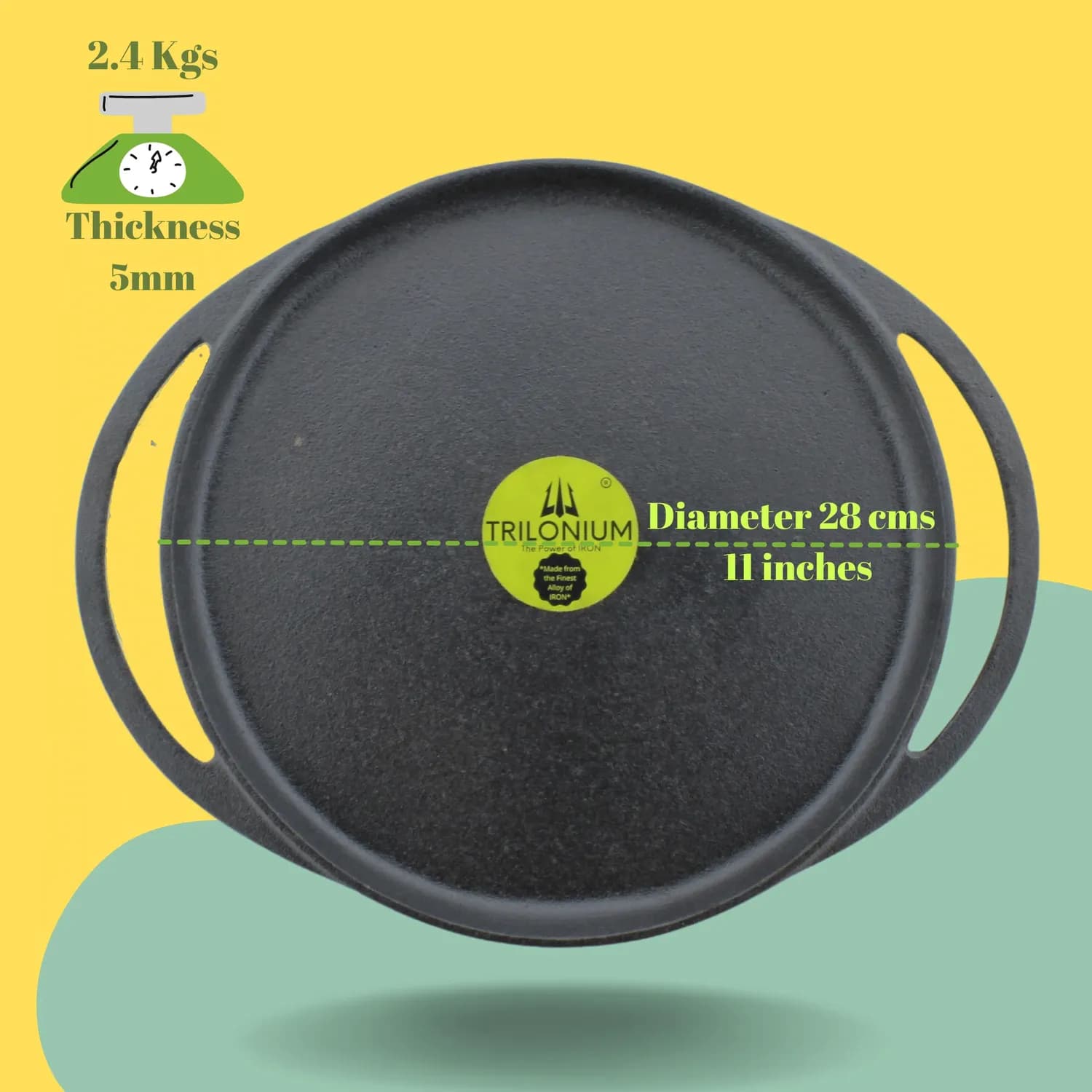 Triple Seasoned Cast Iron Dosa Tawa Infinity 2.0 11 in - Image 2
