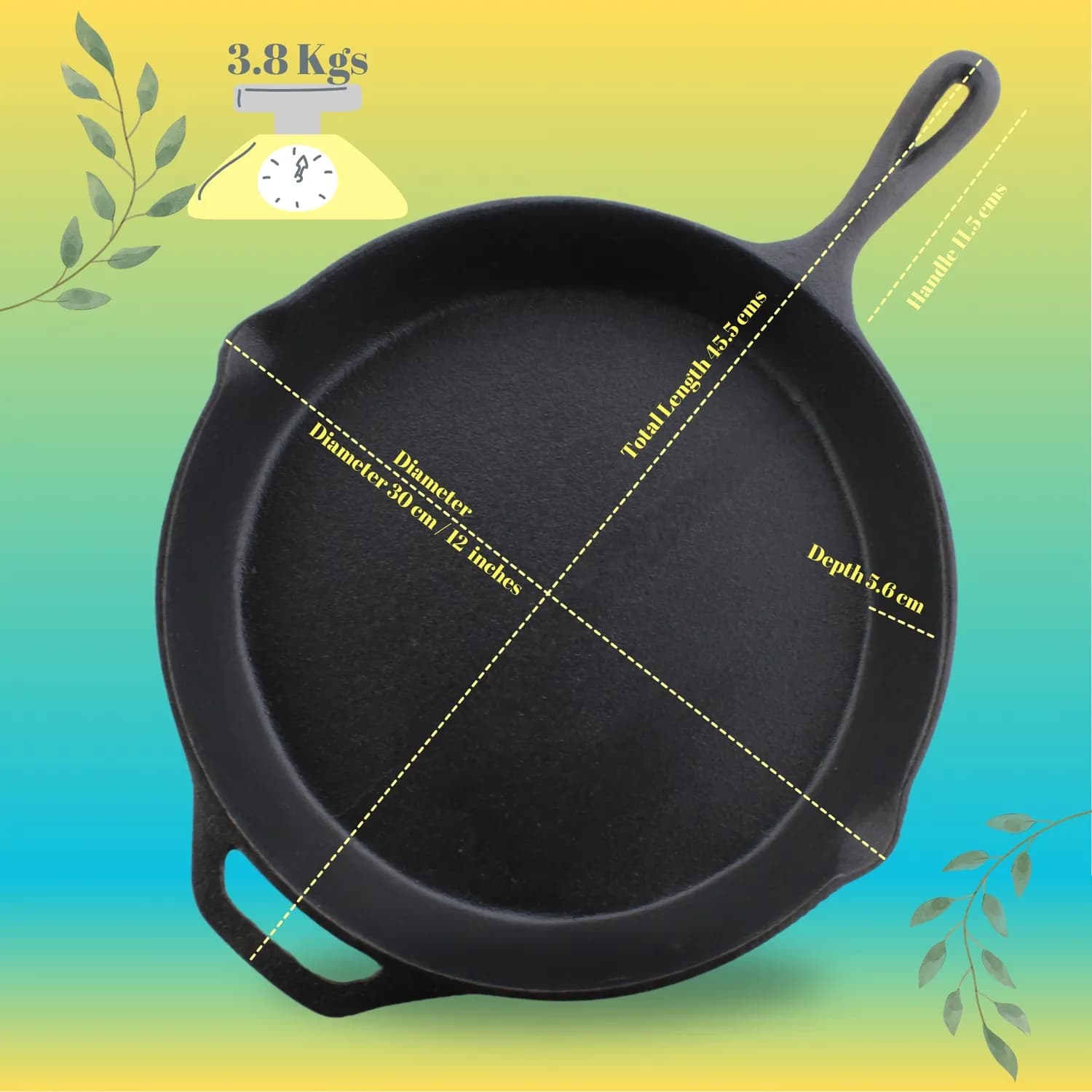 Triple Seasoned Cast Iron Classic Skillet 12 in(31cm) - Image 1