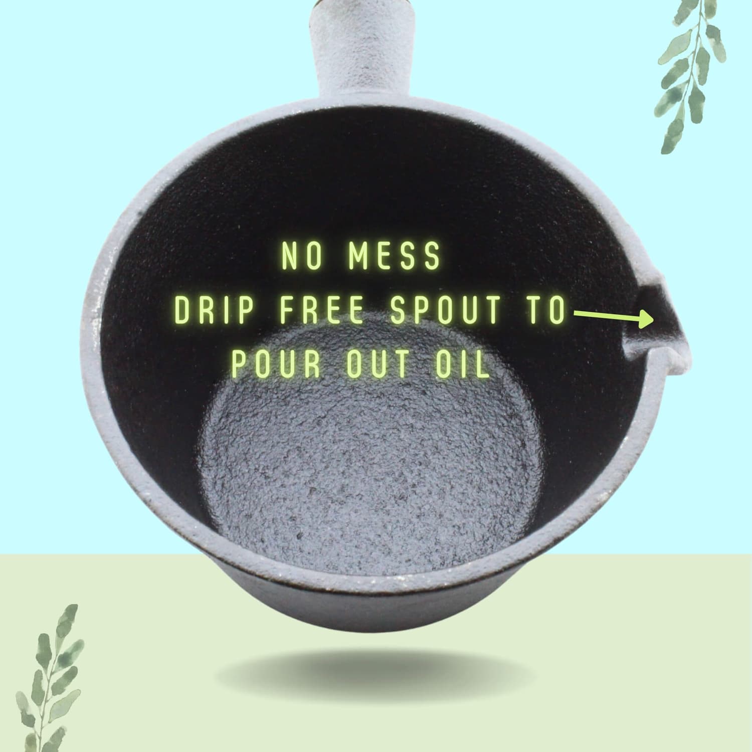 Triple Seasoned Cast Iron Tadka Pan 4.3 WH inc 300ml - Image 3